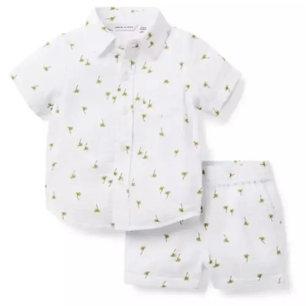 Janie and Jack Baby Palm Gauze Cabana Matching Set